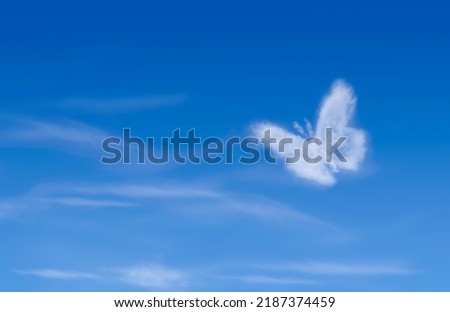 Butterfly clouds shape in the sky.  Royalty-Free Stock Photo #2187374459