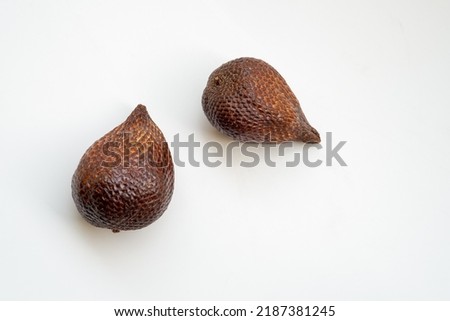 Salak or Snake Fruit in English, Isolated on white. Ripe and Ready for eat