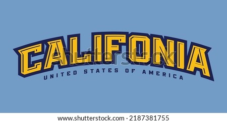 T-shirt stamp logo, Sport wear lettering California tee print, athletic apparel design shirt graphic print