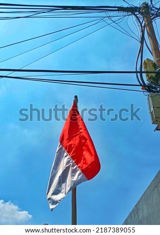 Red and White Indonesian flag 