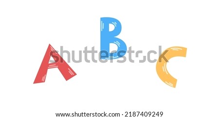 Vector doodle letters. ABC letters. Alphabet. Back to school.