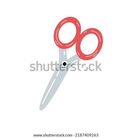 Vector cute school scissors. Back to school.
