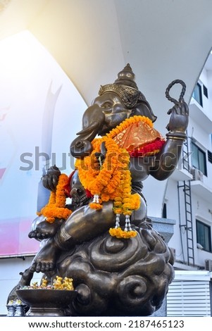 Big Ganesha statue, Lord of Success. Thai Antiques and thai ancient remains is a public place, anyone can visit, take pictures and no copyright.