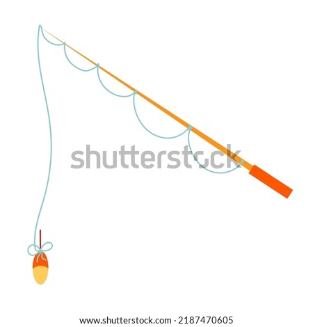 Fishing rod. Vector illustration isolated on white background.