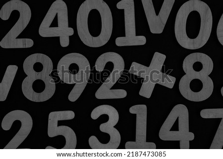 Colorful wooden colorful numbers background. Numbers texture abstraction. Global economy crisis concept.