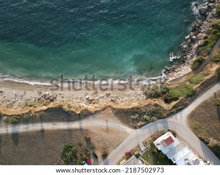 mitikas or mytikas beach, tourist resort sea, summer in preveza prefecture greece