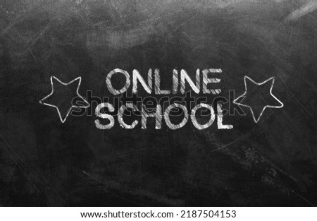 Online School banner background design sketch outline element of education,Template for school.Draw doodle cartoon style.