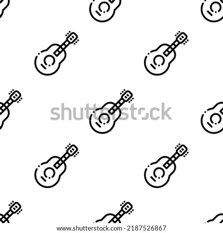 guitar icon pattern. Seamless guitar pattern on white background.
