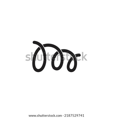 letter m spiral wire abstract simple logo vector Royalty-Free Stock Photo #2187529741