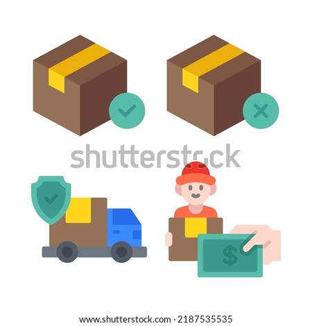 logistics icons set = logistics, truck delivery, cash on delivery. Perfect for website mobile app, app icons, presentation, illustration and any other projects