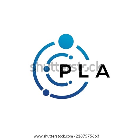 PLA letter technology logo design on white background. PLA creative initials letter IT logo concept. PLA letter design. Royalty-Free Stock Photo #2187575663
