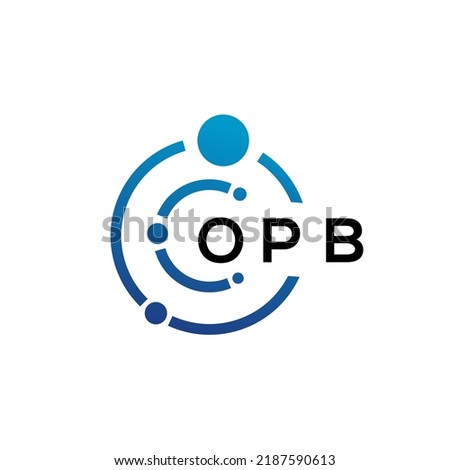 OPB letter technology logo design on white background. OPB creative initials letter IT logo concept. OPB letter design.