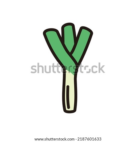 Outlined leek vector illustration isolated on white background