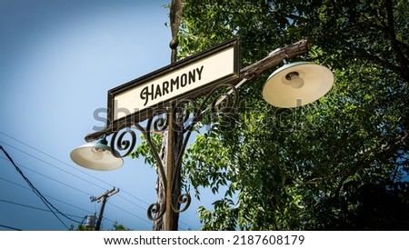 Street Sign the Direction Way to Harmony