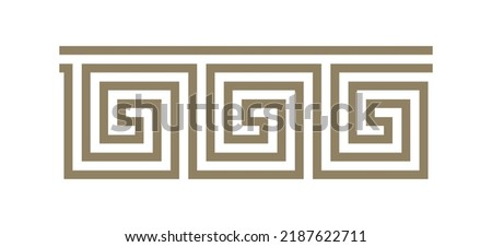 Greek Meander. Geometric ornament. Seamless antique pattern. Symbol of history and art. Royalty-Free Stock Photo #2187622711