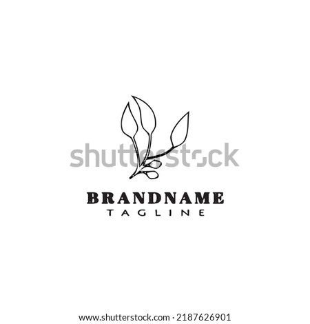 eucalyptus plant logo cartoon icon design template black modern isolated vector illustration