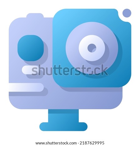 Sport Camera Gradient Flat style icon vector design and illustration template