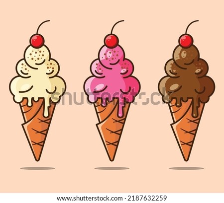 Ice Cream with Waffle Cone The Animation
