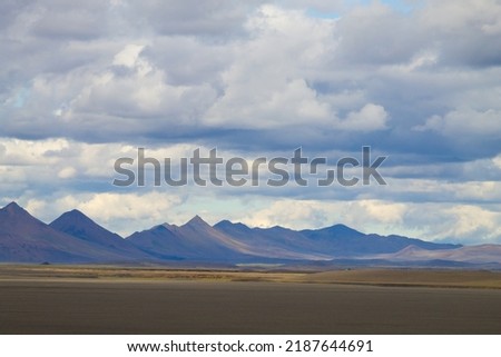 Desolate landscape along central highlands of Iceland. Iceland panorama. Route F907 Royalty-Free Stock Photo #2187644691
