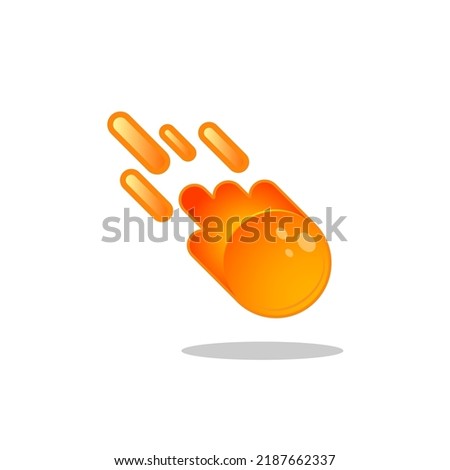 meteor flat design with gradient orange color. vector illustration. minimalist design 