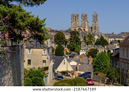 the city of Laon and the Notre-Dame de Laon Cathedral Royalty-Free Stock Photo #2187667189