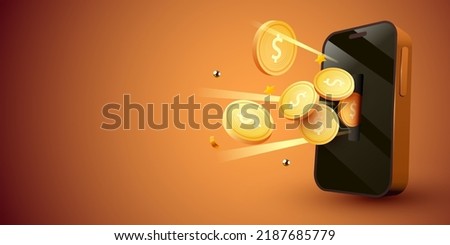 Mobile banking app and e-payment. Smartphone electronic phone wallet. Online banking. Shopping by phone. Vector illustration Royalty-Free Stock Photo #2187685779