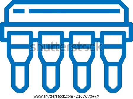 Microchip. Flat Vector Icon. Simple blue symbol on white background
