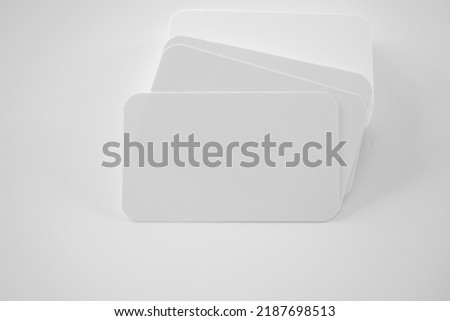 Mockup white business card on white background