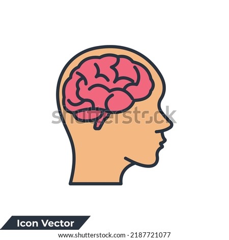 neurobiology icon logo vector illustration. Human brain symbol template for graphic and web design collection