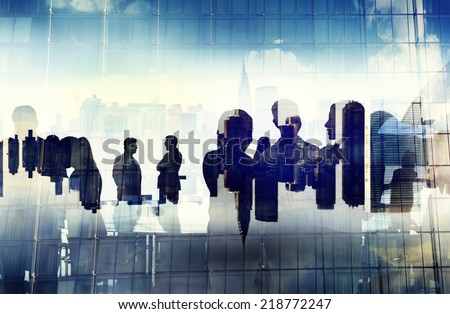 Business People Working and Urban Scene