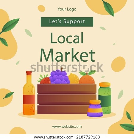 Gradient local market posts Vector illustration
