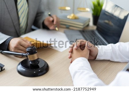 Lawyers accept complaints and provide legal advice to resolve issues. Royalty-Free Stock Photo #2187752949
