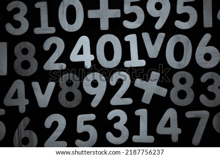 Colorful wooden colorful numbers background. Numbers texture abstraction. Global economy crisis concept.