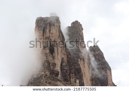 The Three Peaks in South Tyrol in the fog
