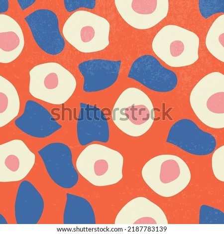 Multicolored flowers on a white  ,red and blue background. Vector Easter pattern.Hand draw small flowers. Floral Pattern. Botanic and abstract seamless pattern with flowers and leaves.
