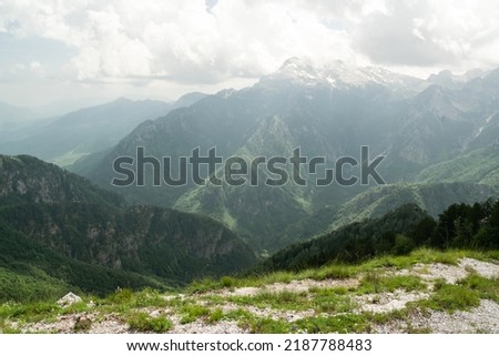 Scenic nature view of Albanian nature. Alpin environment background, traveling concept
