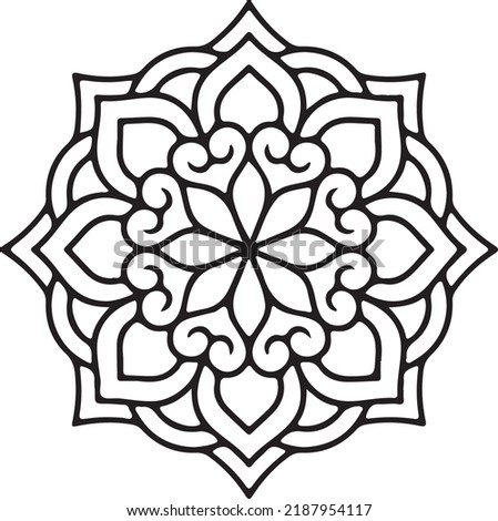 Mandala flower pattern sticker. coloring Book.	