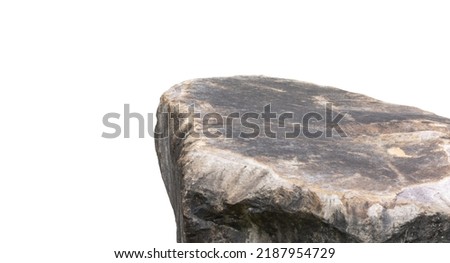  Cliff stone located part of the mountain rock isolated on white background. Royalty-Free Stock Photo #2187954729