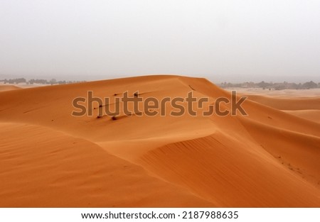 Fantastic dune landscape of the Erg Chebbi near Merzouga in the southeast of Morocco Royalty-Free Stock Photo #2187988635