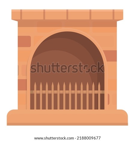 Furnace icon cartoon vector. Fireplace interior. Bakery house