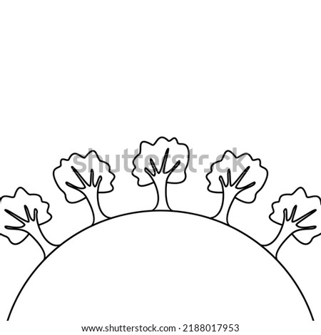 World environment day. Earth globe with trees outline. Concept design for banner, poster, greeting card. Vector illustration