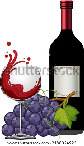 Drinking red wine concept vector illustration