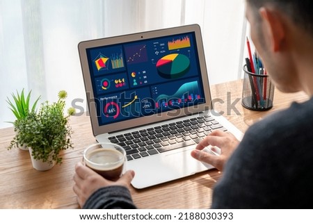 Business data dashboard provide modish business intelligence analytic for marketing strategy planning Royalty-Free Stock Photo #2188030393