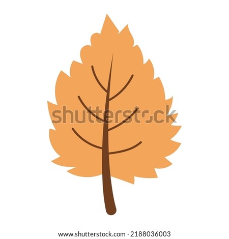 hand-drawn illustration of an autumn leaf isolated on a white background, vector.