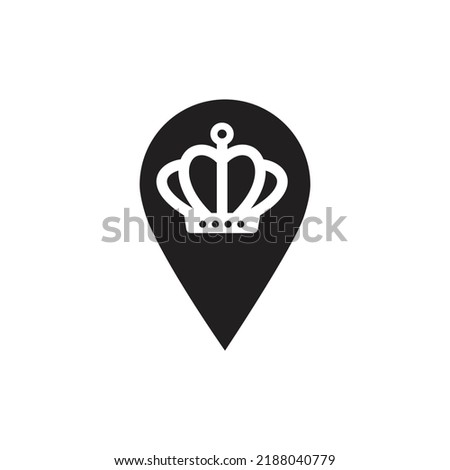 VIP place location vector icon. vip map pointer glyph icon. vector illustration