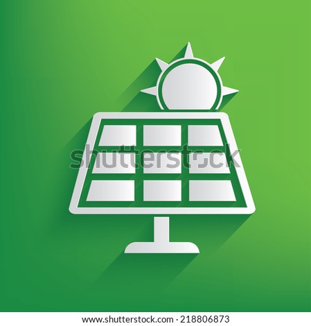 Solar cell on green background,clean vector
