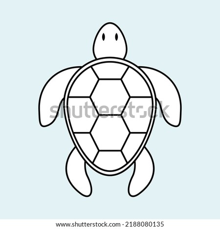 Sea turtle icon vector design illustration line art
