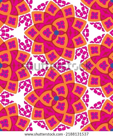 Abstract Hand Drawing Vintage Ethnic Traditional Geometric Floral  Mandala Circles Lace Leaves Seamless Mexican Vector Pattern Isolated Background