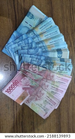 picture of a pile of rupiah banknotes.  economy and business.  medium of exchange
