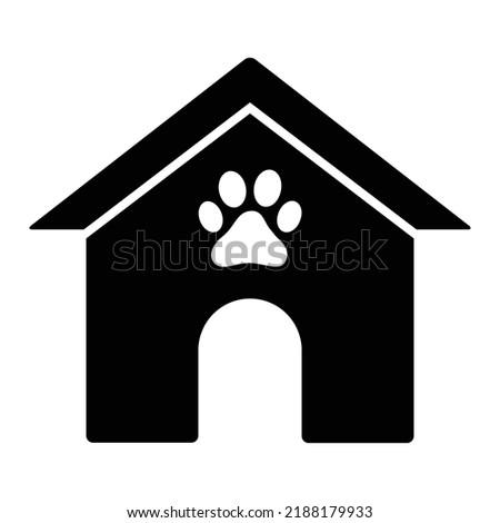 Dog house or doghouse kennel flat vector icon for pet apps and websites